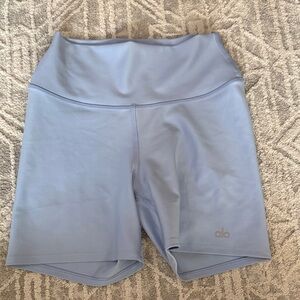 ALO Yoga Women's Light Blue Bike Shorts